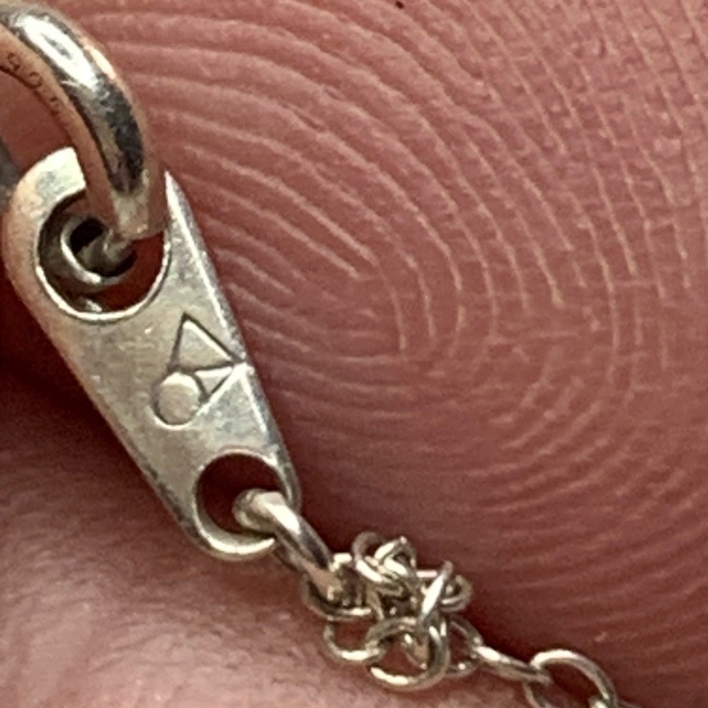 Pandora Silver Interlocking Circle Pendant Neckla… - image 6